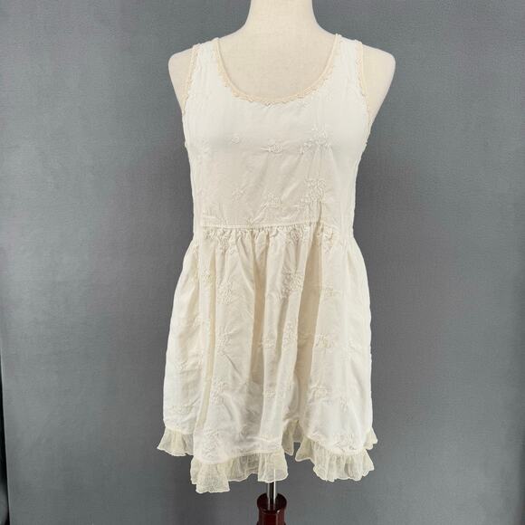 Rose Marie Designs Tunic Mini Dress Small White Embroidered Lace Cottagecore - Picture 1 of 15